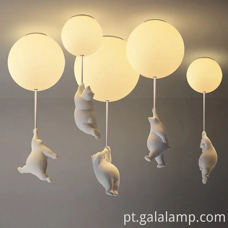 Modern Nordic Bear Led Pinging Light for Kids 'quartos